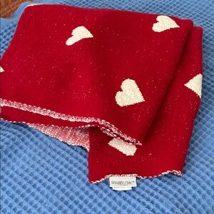 Shabby Chic sweater throw blanket with hearts 
50x60 
Excellent condition